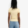 Camiseta orgánica de canalé - Amarillo suave
