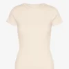 Camiseta orgánica de canalé - Blanco marfil