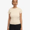 Camiseta orgánica de canalé - Blanco marfil