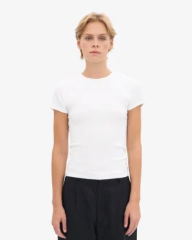 Camiseta orgánica de canalé – Blanco óptico