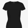 Camiseta orgánica de canalé - Negro intenso