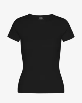 Camiseta orgánica de canalé - Negro intenso
