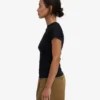 Camiseta orgánica de canalé - Negro intenso
