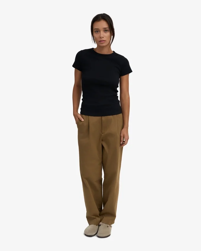 Camiseta orgánica de canalé - Negro intenso