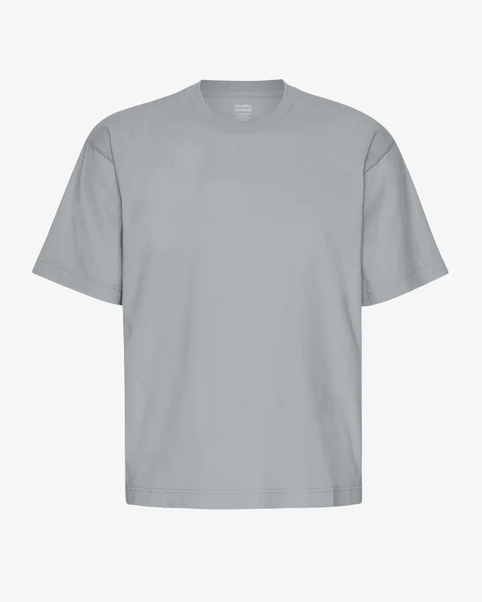 Camiseta orgánica de corte holgado - Azul acero