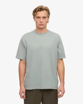 Camiseta orgánica de corte holgado – Azul acero