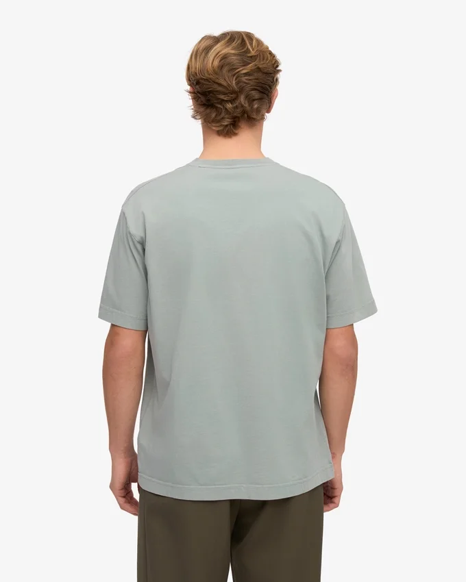 Camiseta orgánica de corte holgado - Azul acero