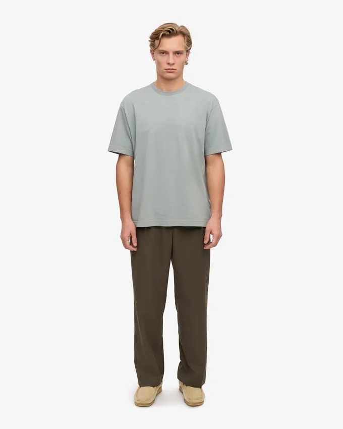 Camiseta orgánica de corte holgado - Azul acero