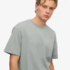 Camiseta orgánica de corte holgado - Azul acero