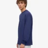 Camiseta orgánica de manga larga oversize - Azul marino
