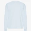Camiseta orgánica de manga larga oversize - Azul polar