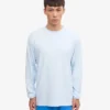 Camiseta orgánica de manga larga oversize - Azul polar