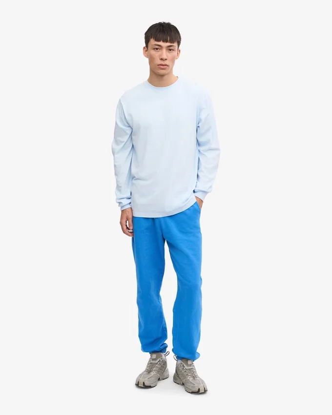 Camiseta orgánica de manga larga oversize - Azul polar