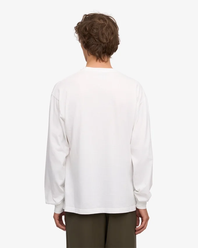 Camiseta orgánica de manga larga oversize - Blanco óptico