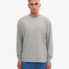 Camiseta orgánica de manga larga oversize - Gris jaspeado