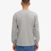 Camiseta orgánica de manga larga oversize - Gris jaspeado