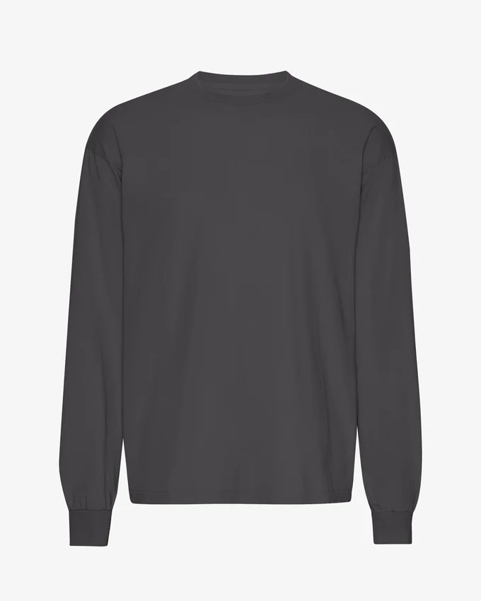 Camiseta orgánica de manga larga oversize - Gris lava