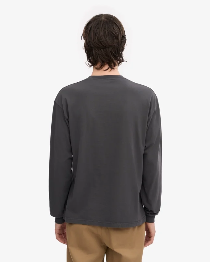 Camiseta orgánica de manga larga oversize - Gris lava