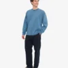 Camiseta orgánica de manga larga oversize - Índigo descolorido