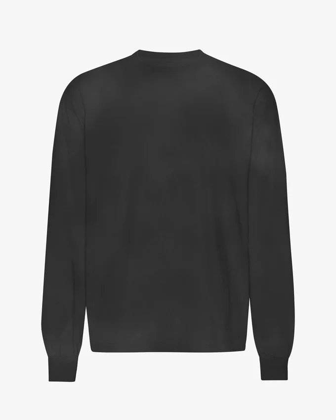 Camiseta orgánica de manga larga oversize - Negro descolorido