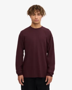 Camiseta orgánica de manga larga oversize – Rojo sangre