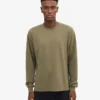 Camiseta orgánica de manga larga oversize - Verde oliva apagado