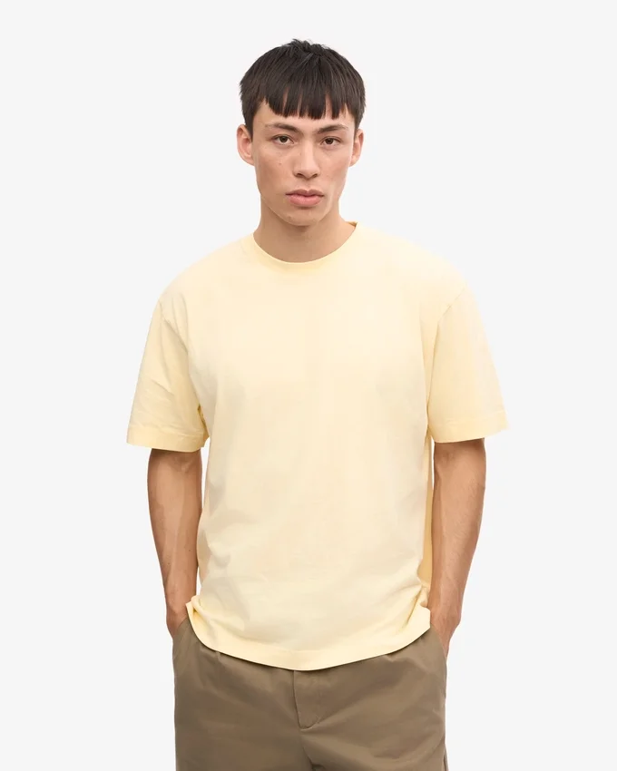 Camiseta orgánica oversize - Amarillo suave