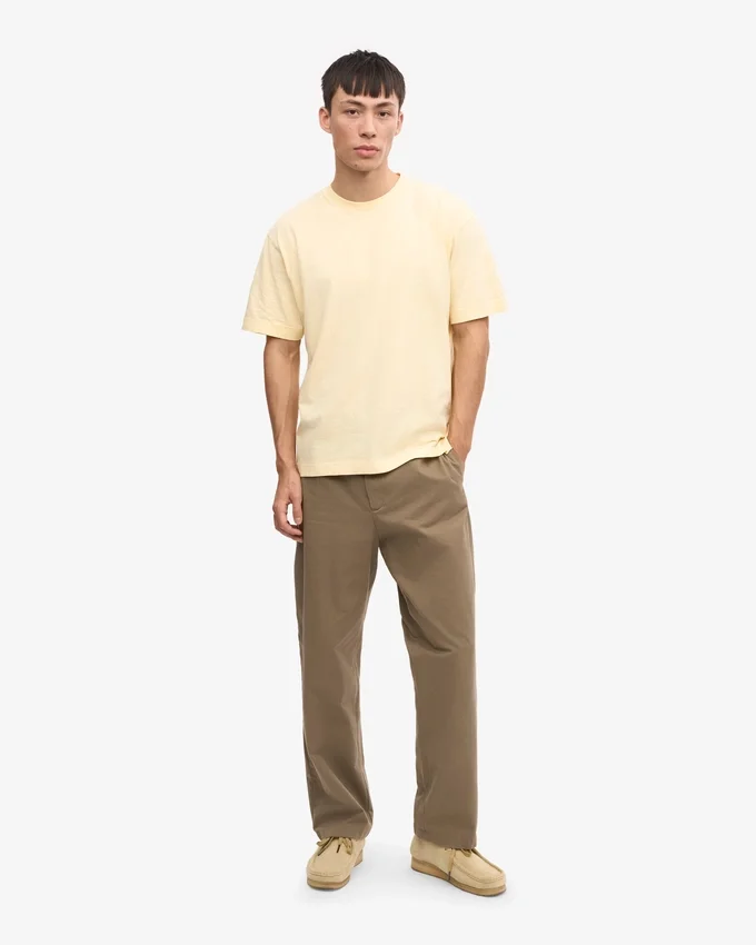 Camiseta orgánica oversize - Amarillo suave