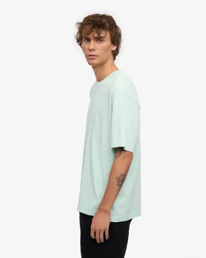 Camiseta orgánica oversize - Azul aguamarina claro