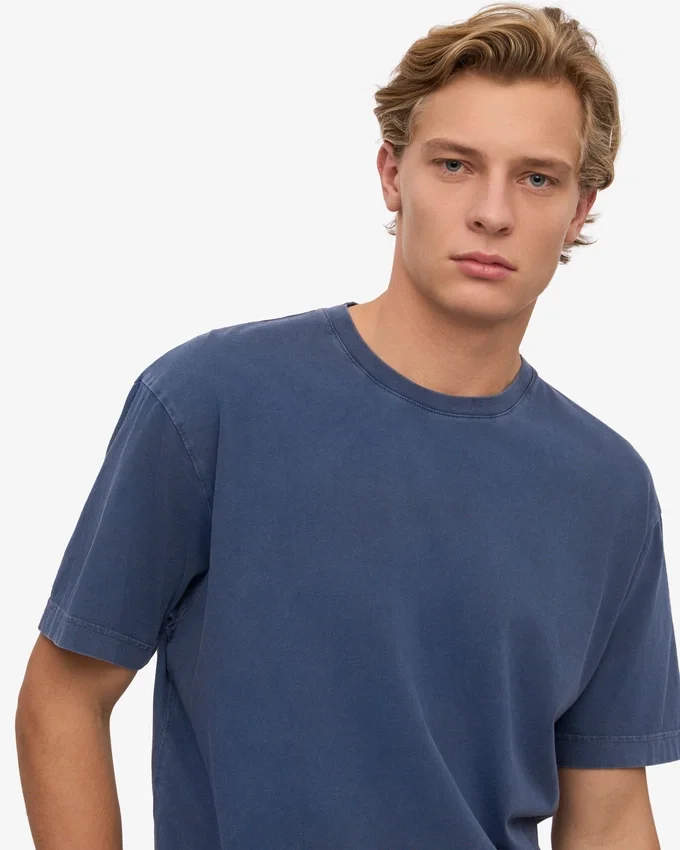 Camiseta orgánica oversize - Azul Neptuno