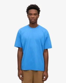 Camiseta orgánica oversize – Azul Pacífico