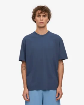 Camiseta orgánica oversize – Azul petróleo