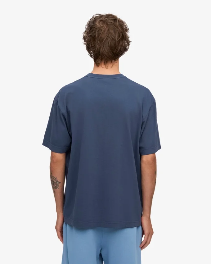 Camiseta orgánica oversize - Azul petróleo