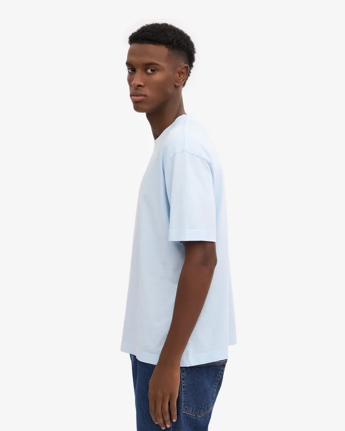 Camiseta orgánica oversize - Azul polar