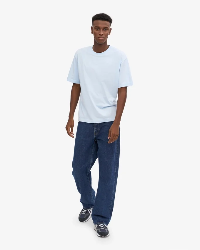 Camiseta orgánica oversize - Azul polar