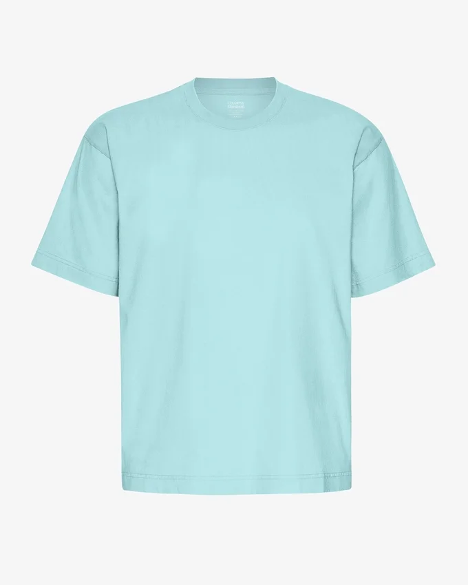 Camiseta orgánica oversize — Azul verdoso