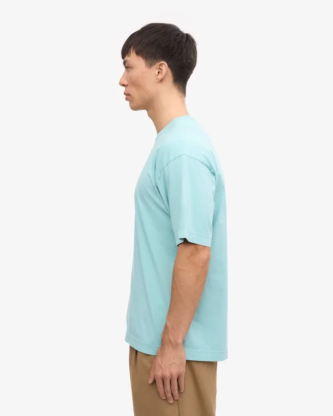 Camiseta orgánica oversize — Azul verdoso