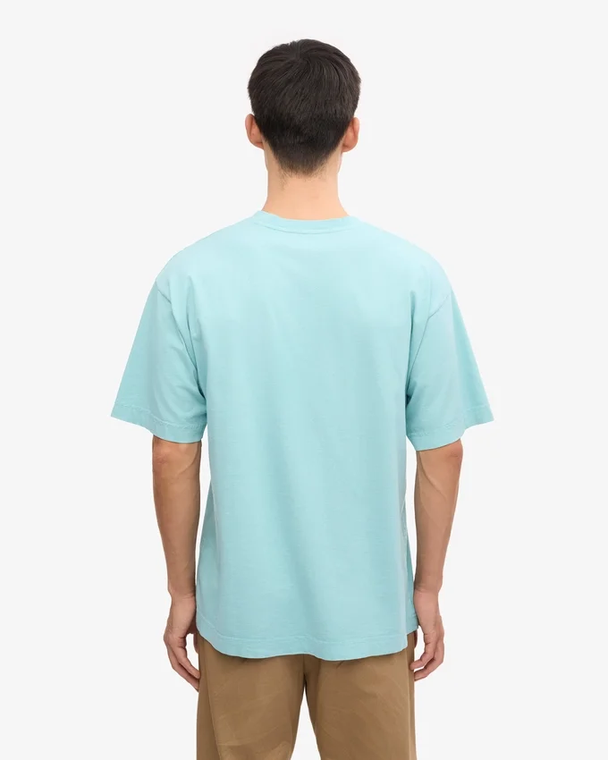 Camiseta orgánica oversize — Azul verdoso