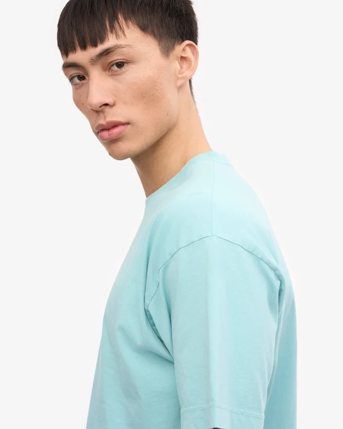 Camiseta orgánica oversize — Azul verdoso