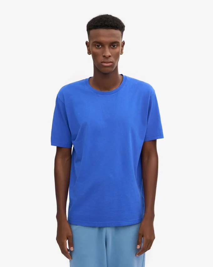 Camiseta orgánica oversize - Azul zafiro