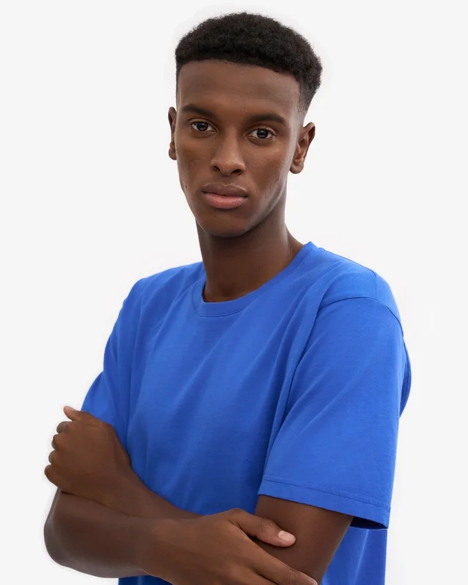 Camiseta orgánica oversize - Azul zafiro