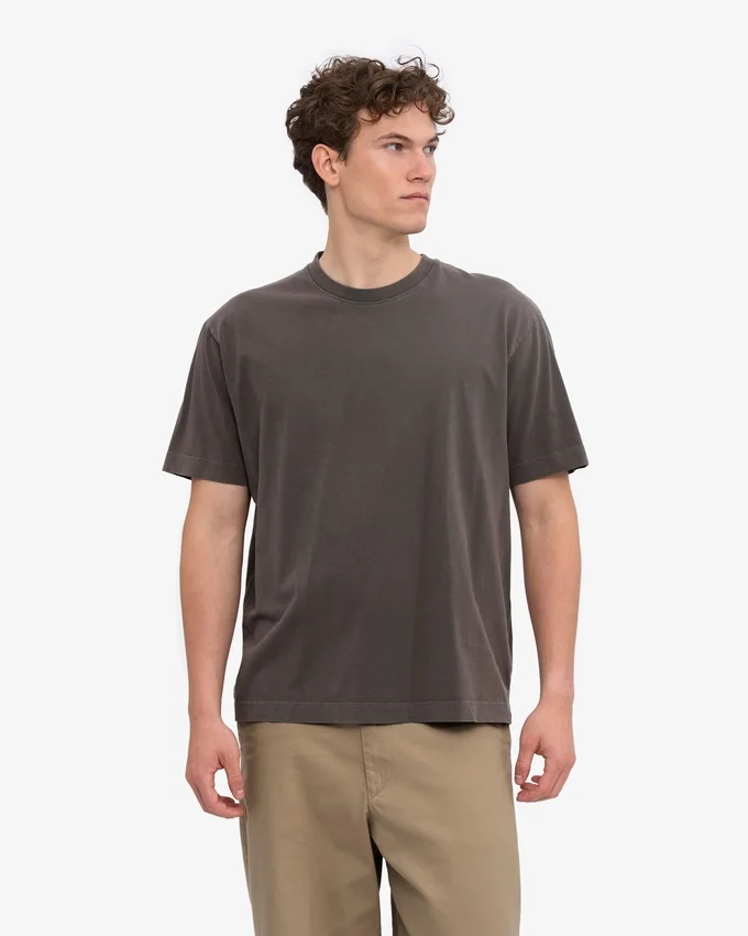 Camiseta orgánica oversize - Barro descolorido
