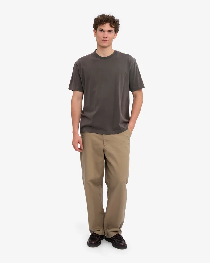 Camiseta orgánica oversize - Barro descolorido