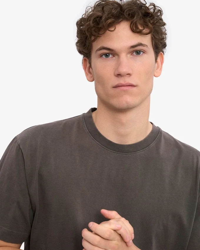 Camiseta orgánica oversize - Barro descolorido