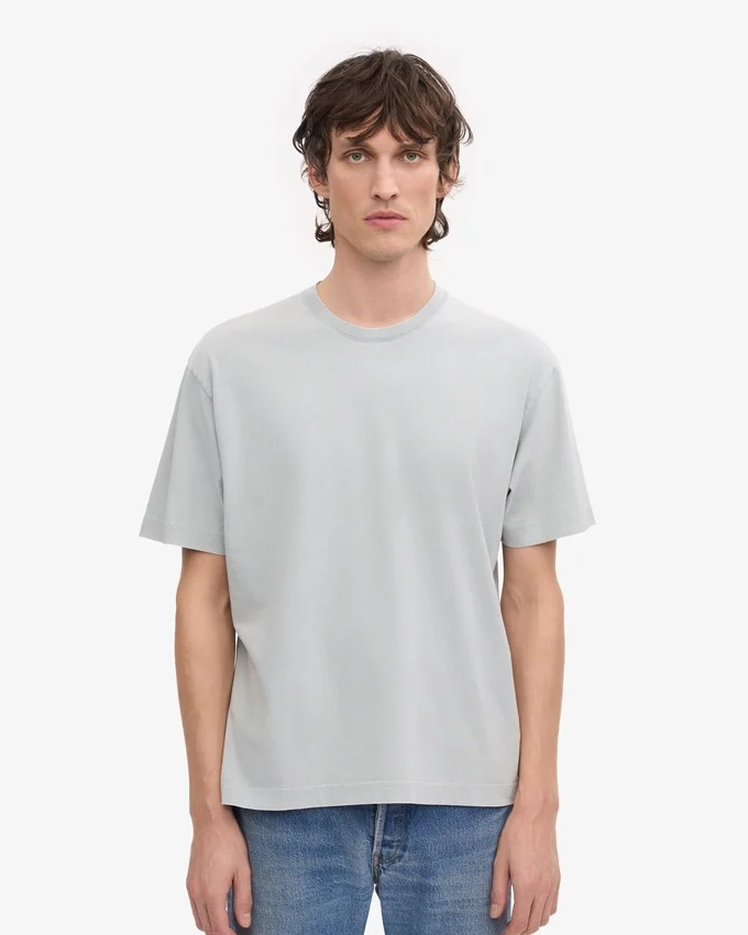 Camiseta orgánica oversize - Gris descolorido