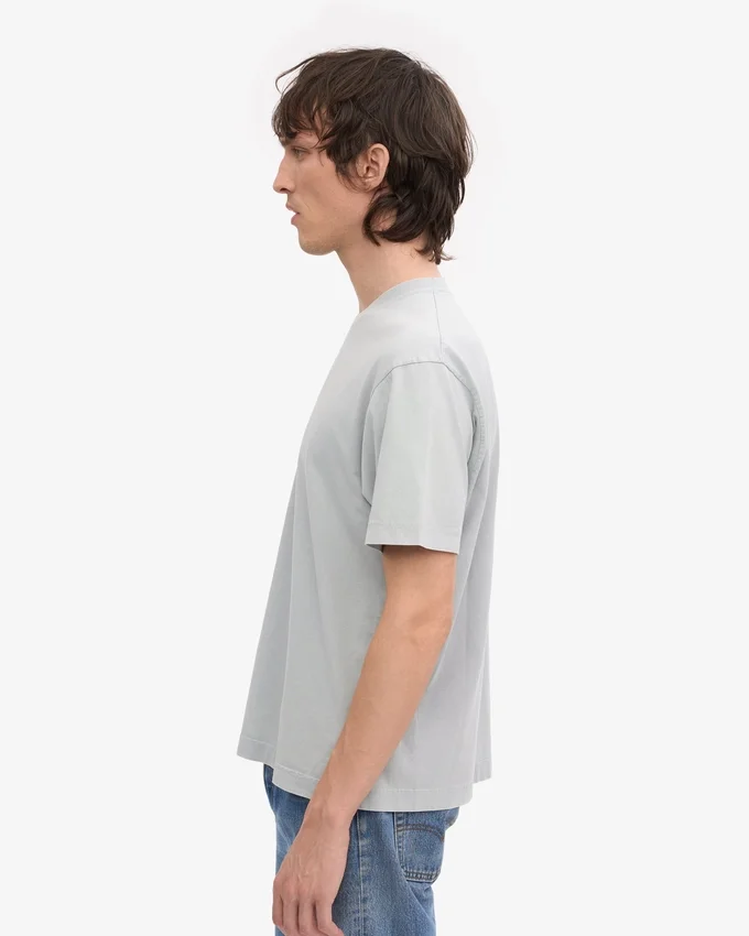 Camiseta orgánica oversize - Gris descolorido