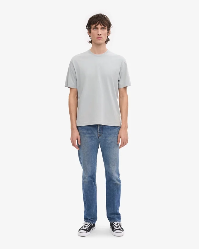 Camiseta orgánica oversize - Gris descolorido