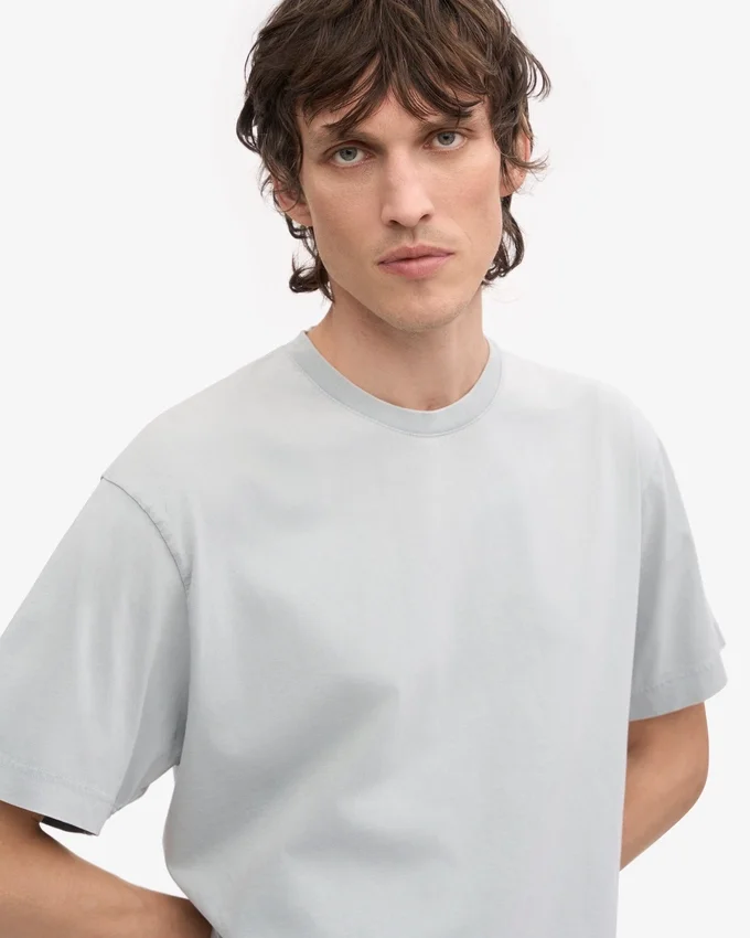 Camiseta orgánica oversize - Gris descolorido