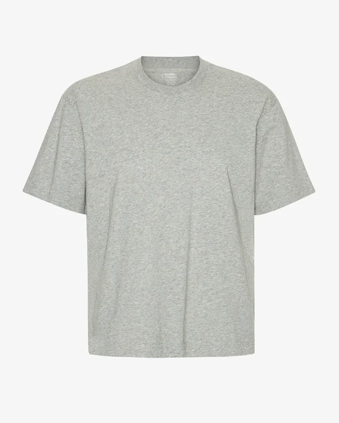 Camiseta orgánica oversize - Gris jaspeado