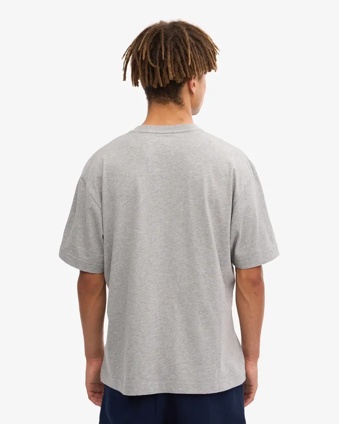 Camiseta orgánica oversize - Gris jaspeado